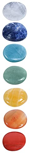 Chakra-Steine Set | 100% echte Edelsteine | 7 Scheibensteine im Baumwollbeutel