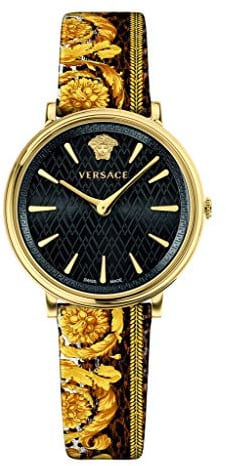 Versace Damen Uhr Armbanduhr V-Circle/The Manifesto Edition VBP130017 Leder