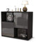 Stil.Zeit Sideboard Caralina, Korpus anthrazit matt, Front Hochglanz Graphit (92x79x35cm) Push-to-Open Technik