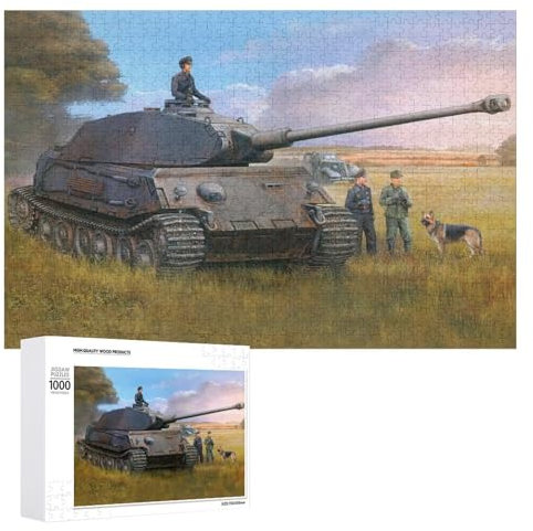 Jigsaw Puzzles 1000 Pieces Tank World War II 2 Poster Educational Fun Family Games Toys Gifts for Home Kitchen Decor Family Colorful Puzzle