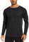 TACVASEN Herren UPF 50+ UV Shirt Sonnenschutz Langarm T-Shirt Outdoor Wandershirt Surf Laufen Angeln, Schwarz, XL