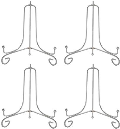 6 Inch Silver Iron Plate stand Holder Easel Display stand for Plate,Picture,Photo and more,4 pcs.