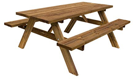 Salon Shop Online Tisch mit Bänken Picknick Holz imprägniert 177X154X74H