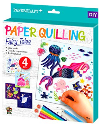 C.S.KIDS PQ02 C.S DIY Crafts Gifts – Fairy Tales| 3D Quilling Design Kits for Kids, Make Art (Paper Strips & Tools Included)