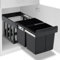 vidaXL Soft-Close Pull-Out Kitchen Cupboard Dustbin - Integrated Recycle Bin, Durable Material, 36L Total Capacity, Easy to Clean, Suitable for Any Kitchen, Black