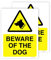 Pack of 2 Beware of The Dogs Sign Outdoor Gate (150 x 200 mm) Dog Sign Waterproof Stickers