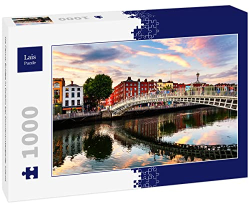 Lais Puzzle Ha Penny Bridge in Dublin bei Sonnenuntergang, Irland 1000 Teile