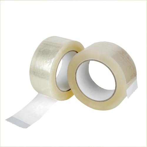VIRSUS 6 Rotoli di Nastro adesivo per pacchi, misura 50x132 mt, Srotolamento silenzioso, per imballaggio colore TRASPARENTE