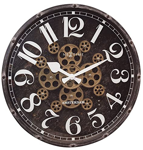 NeXtime Wanduhr mit Getriebe, 50 cm, Schwarz