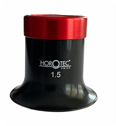 Horotec MSA 00.032-1.5 Brillen-Uhrmacherlupe schwarz Kunststoff mit Aluminium Schraubring x6.5