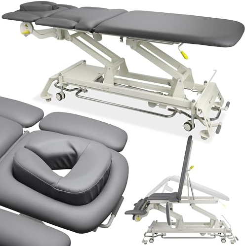 HABYS Evero X7 Ergo | Elektrische Massageliege Behandlungsliege Therapieliege Massagebank Kosmetikliege | Höhenverstellbar 198 x 68cm | Elektrisch | 7-Segmente | MDR-Zertifizieriung | Grau/Weiß