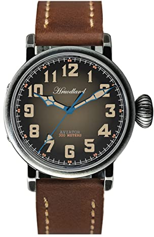 NC Hruodland Edelstahl Automatik Herren Fliegeruhren Saphirglas 300m Wasserdicht PT5000 Mechanische Taucherarmbanduhr für Herren (Distressed)