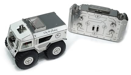 Time for Machine 3D-Puzzle Sherp ATV Modellbau Bauset, Silber, Militär, Batteriebetrieben, Radiokontrolliert, 165 Teile, 3+ Jahre, Unisex, Jungen und Erwachsene