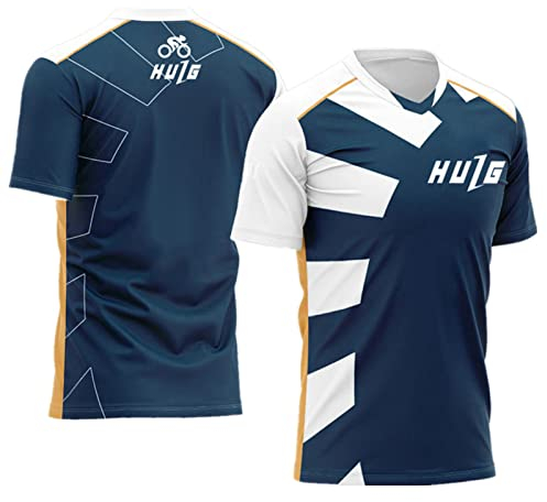 Herren Radtrikot Fahrradtrikot Kurzarm, Fahrradbekleidung Fahrrad Trikot T Shirt Für Männer, Atmungsaktive Cycling Jersey Schnell Trocknen Radsport Bekleidung MTB BMX (Color-01,XXL)