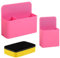 Stifthalter Magnetisch, 2 Stück Magnetischer Stiftehalter, Magnet Stifte Halterung, Magnetisch Markerhalterun für Whiteboard Kühlschrank Schule Büro, mit Whiteboard Schwamm(Rosa)