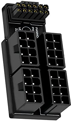 xiwai PCIE 5.0 Power Modular Adapter an Vier ATX 8Pin 16Pin (12+4) 12VHPWR -Anschluss nach Oben abgewinkelt für 4080 5090ti Grafikkarte