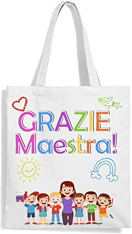 Mr. Gadgets Shopper Regalo Maestre Personalizzabili con nome (Grazie Maestra)