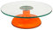 INTIRILIFE Kuchenplatte drehbarer Tortenständer mit rutschfestem Standfuß in Orange - 30 x 10 cm - Teller Platte für Kuchen Torten Runde Servierplatte für Gebäck