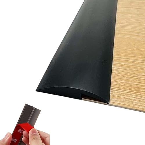 Self Adhesive Floor Transition Strip, Laminate Floor Strip Carpet Transition Strip Floor Threshold Divider Strips, Flooring Edge Trim, Suitable for Height Less Than 5mm (5MM/3M, Black-2)
