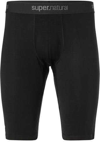 super.natural Herren M Tundra175 Short Tight Baselayer-Hose, Jet Black, L EU