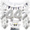 Silber Geburtstagsdeko 44 Jahre Frau Mann,ballon 44 Geburtstag Frauen Deko, Luftballons 44. Geburtstag Deko Frau silber,Party Deko 44. Geburtstag Männer Tortendeko 44 Geburtstag Frau Mann deko