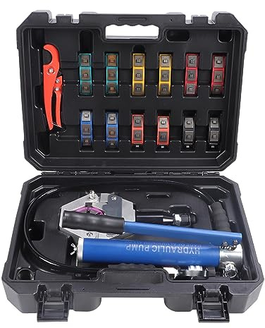 Crimpadora de manguera hidráulica manual con bomba, molde de 7 piezas, aleación de aluminio, crimpadora de manguera de CA, aire acondicionado, crimpadora de manguera, herramienta manual para