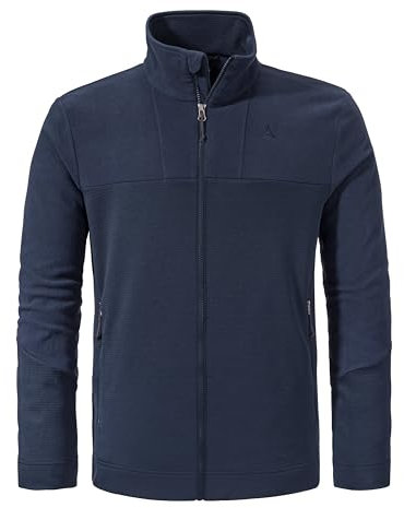 Schöffel Herren Fleece Jk Style Karif MNS, schnelltrocknende, leichte Fleecejacke aus Medium Fleece, Outdoorjacke mit Stehkragen aus nachhaltigem Material, navy blazer, 48