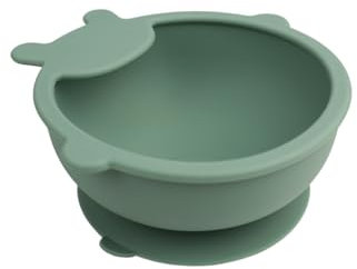 THERMOBABY - Bol En Silicone - Bol Avec Ventouse - Bol Incassable Pour Bébé Et Tout-Petit - Antidérapant - Passe Au Lave-Vaisselle Et Au Micro-Ondes - Vaisselle 1er age - Vert Cactus