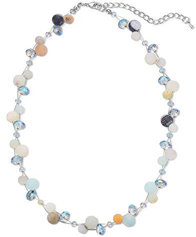 FULU AUTUMN Collana Donna Corta con Perline Collana Girocollo di Cristalli e Perle Regali Compleanno per Lei Gioielli di Moda(Green)