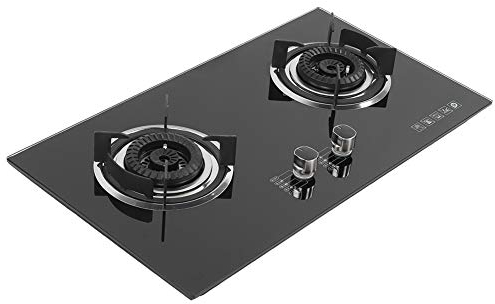 Cuisinière à gaz, panneau en verre trempé, cuisinière à gaz à 2 brûleurs, table de cuisson à gaz à double brûleur en verre trempé au gaz liquéfié en acier inoxydable, pour camping-cars, app