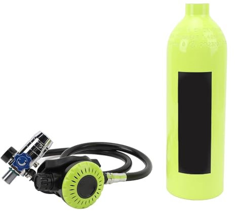 Cosiki Réservoir de Plongée, Bouteille d'oxygène sous-Marine Professionnelle Rechargeable, capacité de 1 L, Légère pour équipement de Plongée en Apnée (Green)