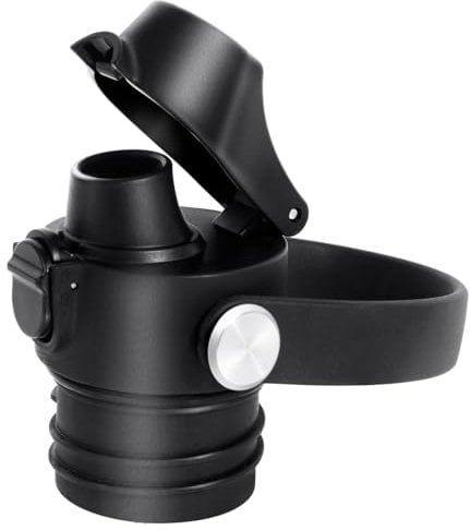 Auto Flip Lid for Hydro Flask Standard Mouth Bottle, Spout lid for HydroFlask Narrow Mouth Bottle, Replacement Lid with Button Lock, Black