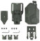 Peminkoo Taktisches Pistolenholster für die rechte Hand, Airsoft G1ock 17 19, SIG P226 P320, Holster mit QLS-System, Gürtel für Pistole mit X300-Taschenlampe (Green)