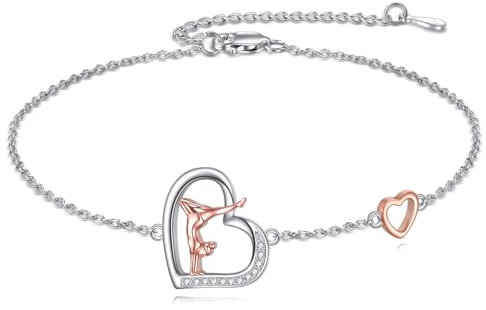 YFN Gymnastik Armband 925 Sterling Silber Turnen Armband Sports Schmuck Geschenke für Damen Turnerinnen