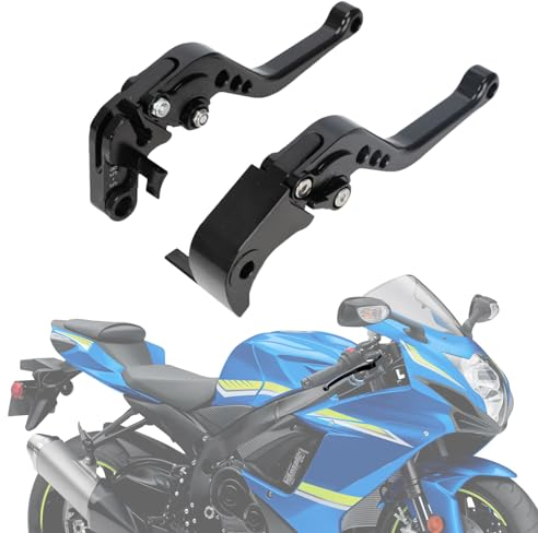 BIUGERCN Motorrad Kupplungshebel Bremshebel Sport Motorrad Klapphebel für GSXR 600 GSXR 750 GSXR 1000 Katana 2006-2022 Schwarz