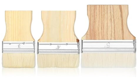 Osmond 3 Pcs Flat Paddle Paint Brush Set, Wide Paint Brush 3/4/5 Inch, Oil & Acrylic Paints