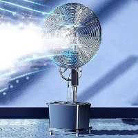 Pedestal Fan with Water Mist Spray - 42L Water Tank, 3 Speeds, Height Adjustable Outdoor Fan with 120° Oscillation - Humidifying Misting Fan for Cooling and Refreshing Air