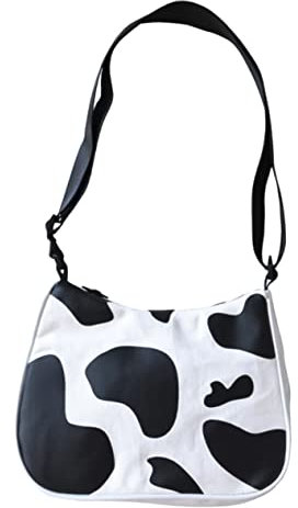 LIFKOME 1stück Kleine Cow Muster Umhängetasche Canvas Pouch Mit Verstellbarem Schultergurt Für Alltag Reisen Und Besondere Anlässe