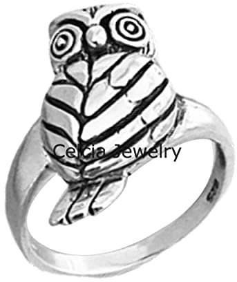 Solid 925 Sterling Silver Heavy Owl Ring, Bird Ring, Unique Ring, Religious Ring, Metaphysical Ring, Boho Bohemian Ring, Minimalist Ring, Early Christmas Gift (US Ring size 8)