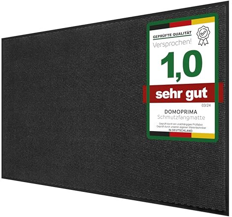DOMOPRIMA Schmutzfangmatte 90 x 150 cm schwarz meliert in Gewerbequalität geruchsneutral Fußmatte für Innen Außen rutschfest wetterfest Eingangsbereich Außenbereich Fußmatte Sauberlaufmatte