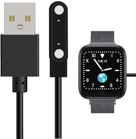 HANIUTTY Cargador Magnético Universal para Reloj Inteligente - Cable de Carga USB de Repuesto de 2 Pines, Espaciado 7,62 mm - Accesorios de Smartwatch