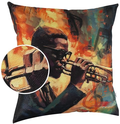 Kissenbezug Dekokissen Kissen Sofakissen Kissenbezüge Kissenhülle Zierkissen Pop Art Motiv beidseitig Bedruckt 40x40cm ohne Füllung Jazz