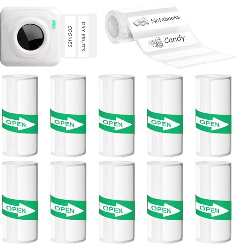Thermo Etiketten Selbstklebend Rollen Thermorollen selbstklebende Aufkleber Drucker, 57 x 25 mm Thermische Etiketten Thermopapier für Kinder Sofortbildkameras Aufkleber Mini Thermal etikettendrucker