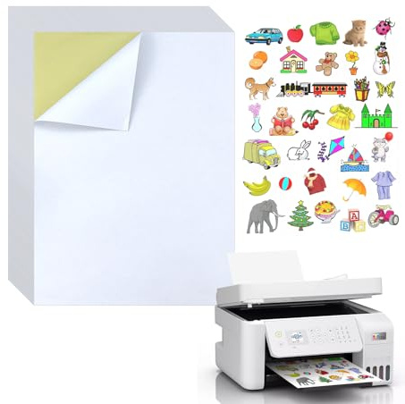 55 Blatt Etiketten Selbstklebend Bedruckbar A4 (297 * 210 mm, Papier, Matt) Selbstklebend, Bedruckbar, Haftend Universal Etiketten, Papier Labels/Haftetiketten, Klebeetiketten, Matt Weiß