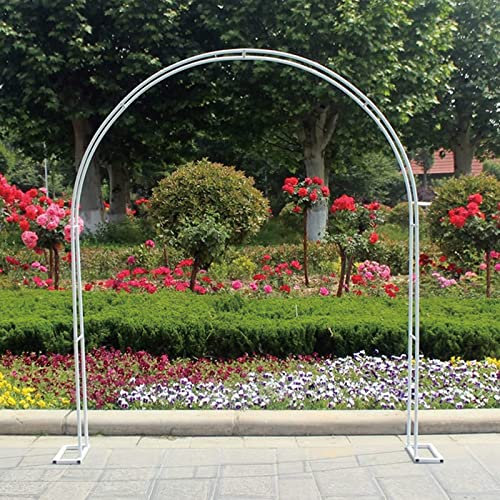 Metall Gartenbogen Laube Rose Rankgitter Torbogen Wetterbeständig Extra Breite Laube für Hochzeit Garten Rasen Hinterhof Terrasse Weiß 140 x 230 cm
