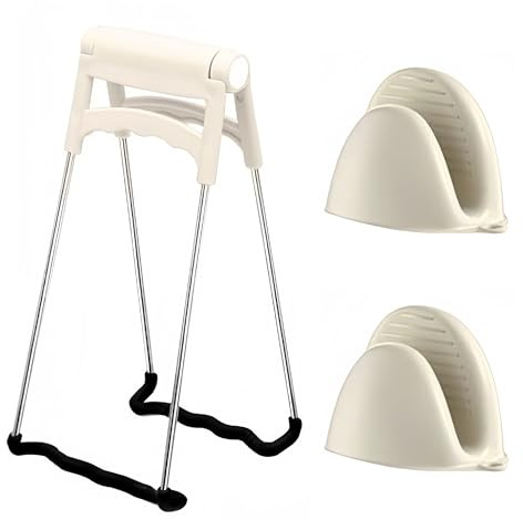 YJFY Edelstahl Anti-Hot Schüssel Clip Set Rutschfeste Griffzangen | für Heiße Teller, Schalen & Pfannen Mit 180° Klappmechanismus & Ergonomischem Griff für Mikrowelle, Backofen, Airfryer