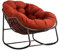 LIFEISLE Schaukelstuhl für drinnen & draußen, Wasserdicht Rattan Loungesessel mit gepolsterung, Ei-Schaukelstuhl für Wohnzimmer Balkon Garten Outdoor Orange
