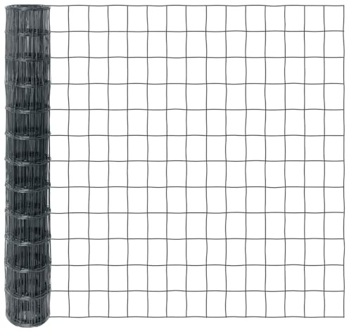 VOSS.garden 10m Gitterzaun 120cm Premium Maschendrahtzaun 100x75mm Gartenzaun Anthrazit Wetterfest Punktgeschweißt