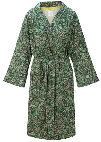 Pip Studio Damen Morgenmantel Hausmantel Naomi Kimono Daisy Dreams, Farbe:Grün, Artikel:51.510.-401 Green, Größe:S
