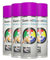 Gummi Dip Sprühfolie, Neon Spray, 4er Set, 4x400 ml (Neon Lila)